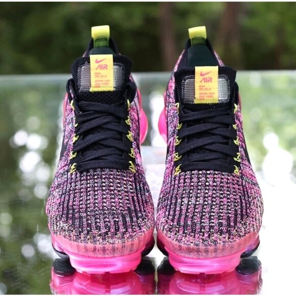 Nike Air VaporMax Flyknit 3 Black Multicolor Sneakers Size 7 Womens Shoes - Picture 7 of 16